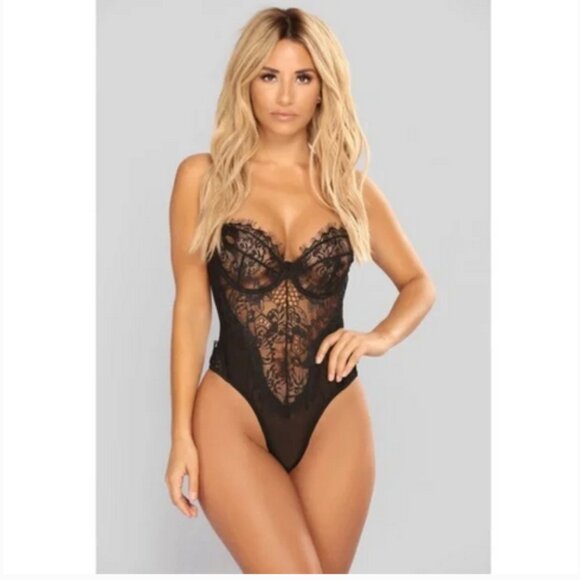 Fashion Nove Hopeless Romantic Teddy - Black - Picture 5 of 12